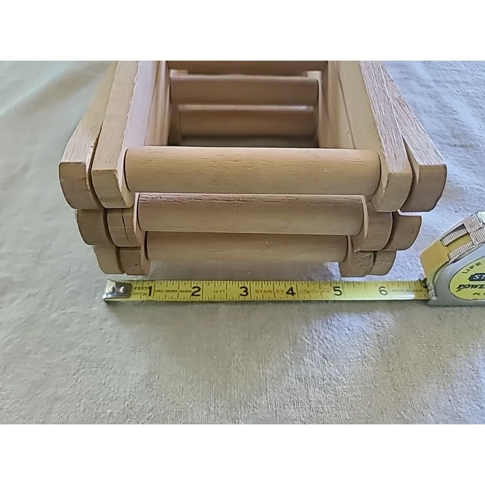 Vintage Blonde Wooden Folding Accordion Wine Rack